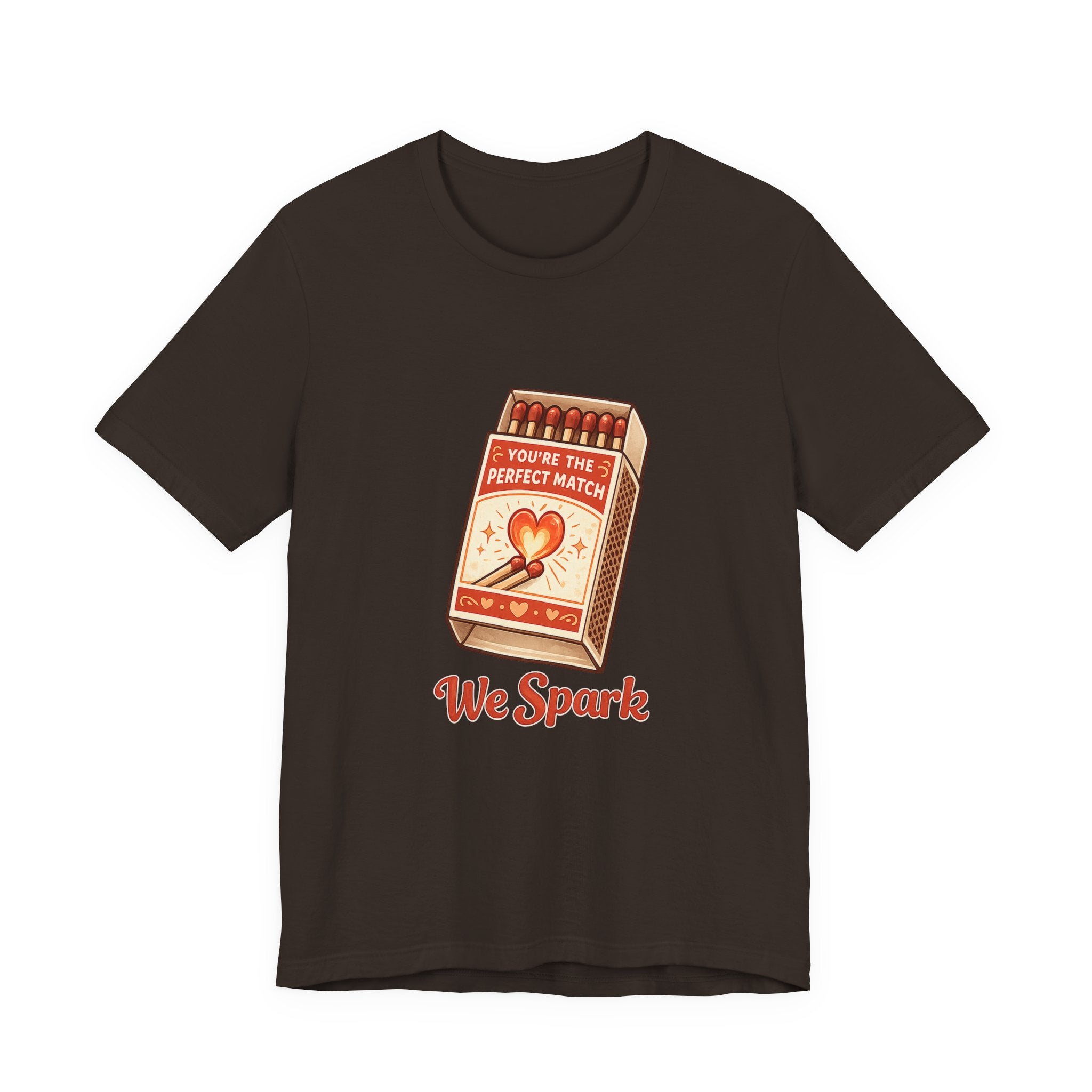 We Spark Matchbox Graphic Tee — "You're the Perfect Match" Valentine's T-Shirt