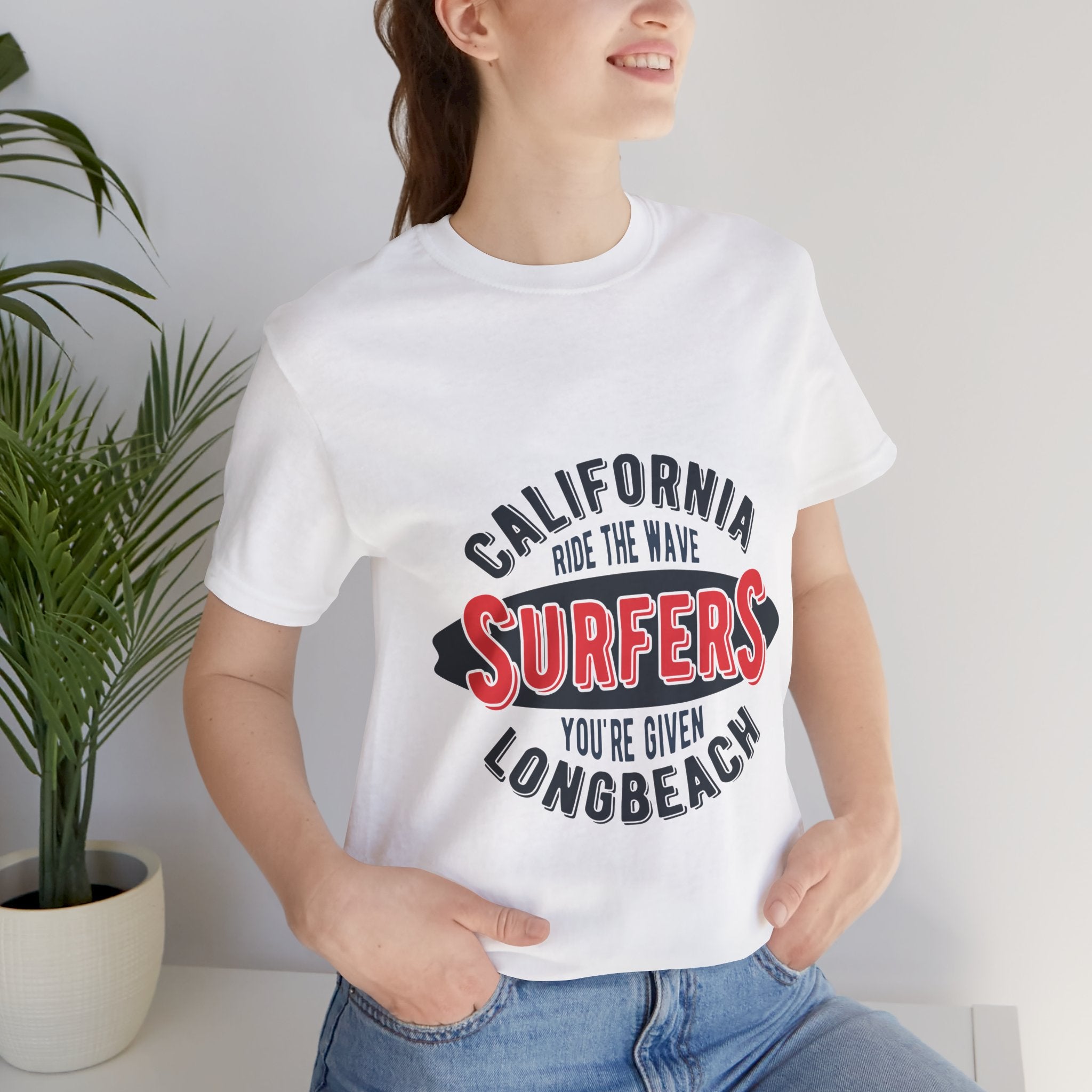 California Surfers Long Beach Tee — "Ride the Wave" Short Sleeve Shirt