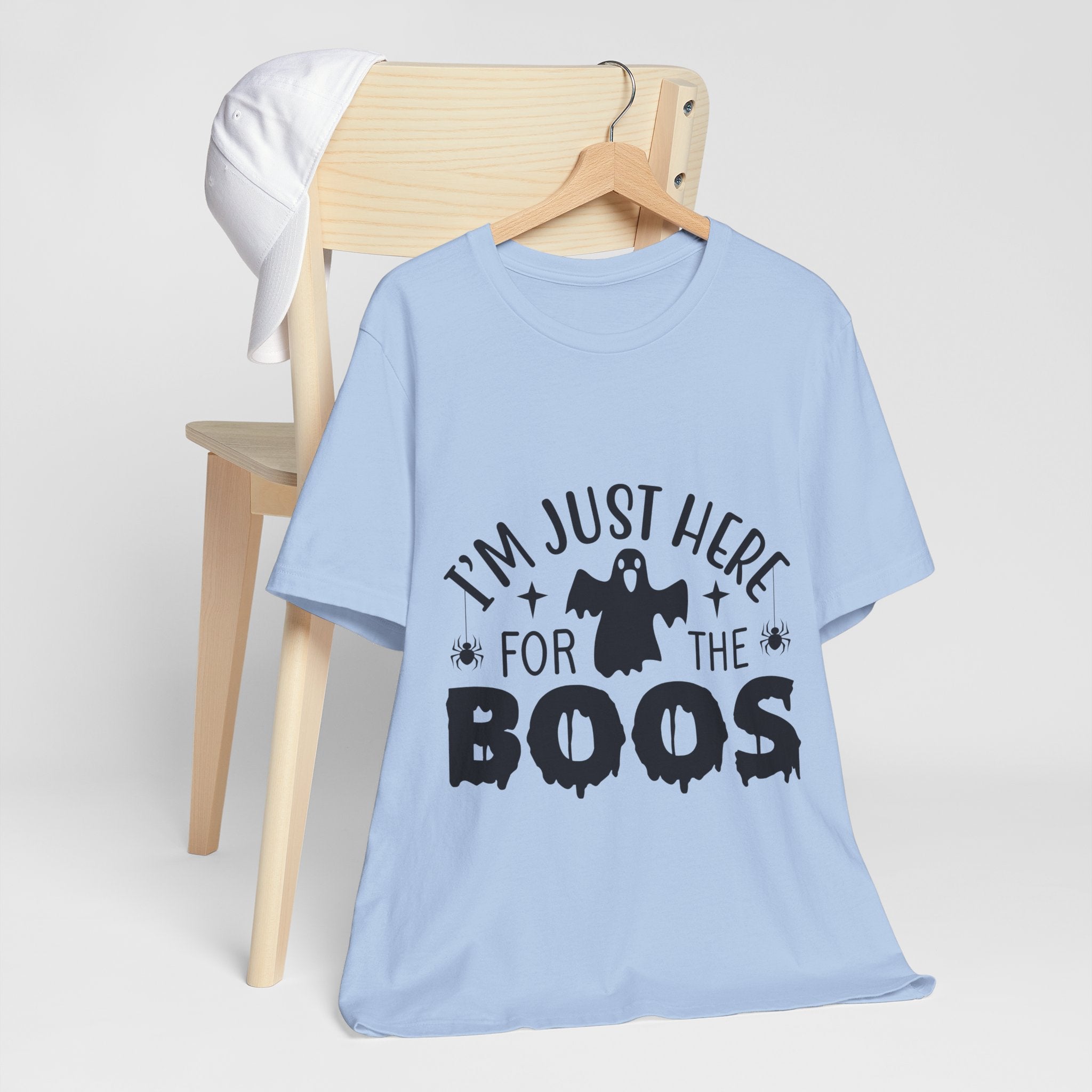 Halloween Tee - "I'm Just Here For The Boos" Ghost Shirt