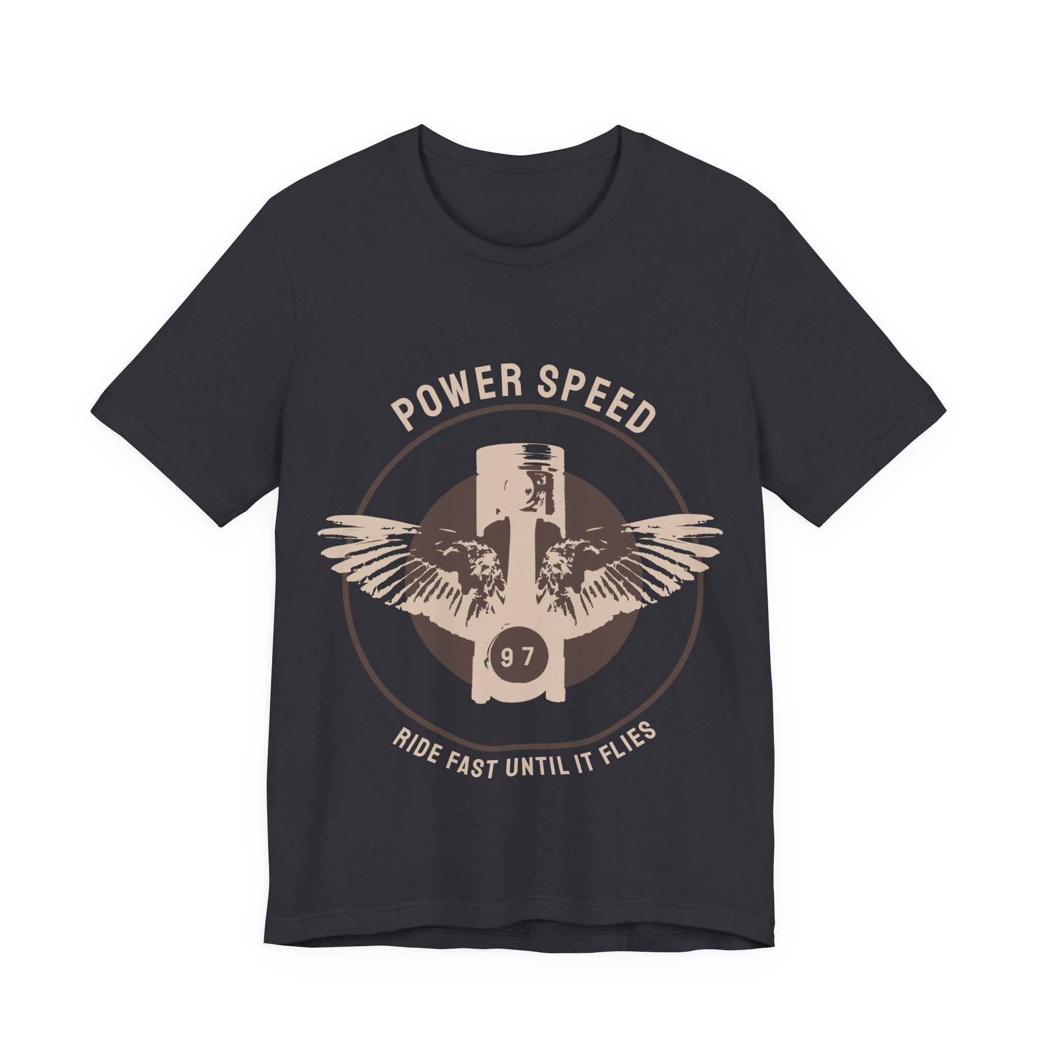 Vintage Motorcycle T‑Shirt — "Power Speed" Ride Fast Until It Flies