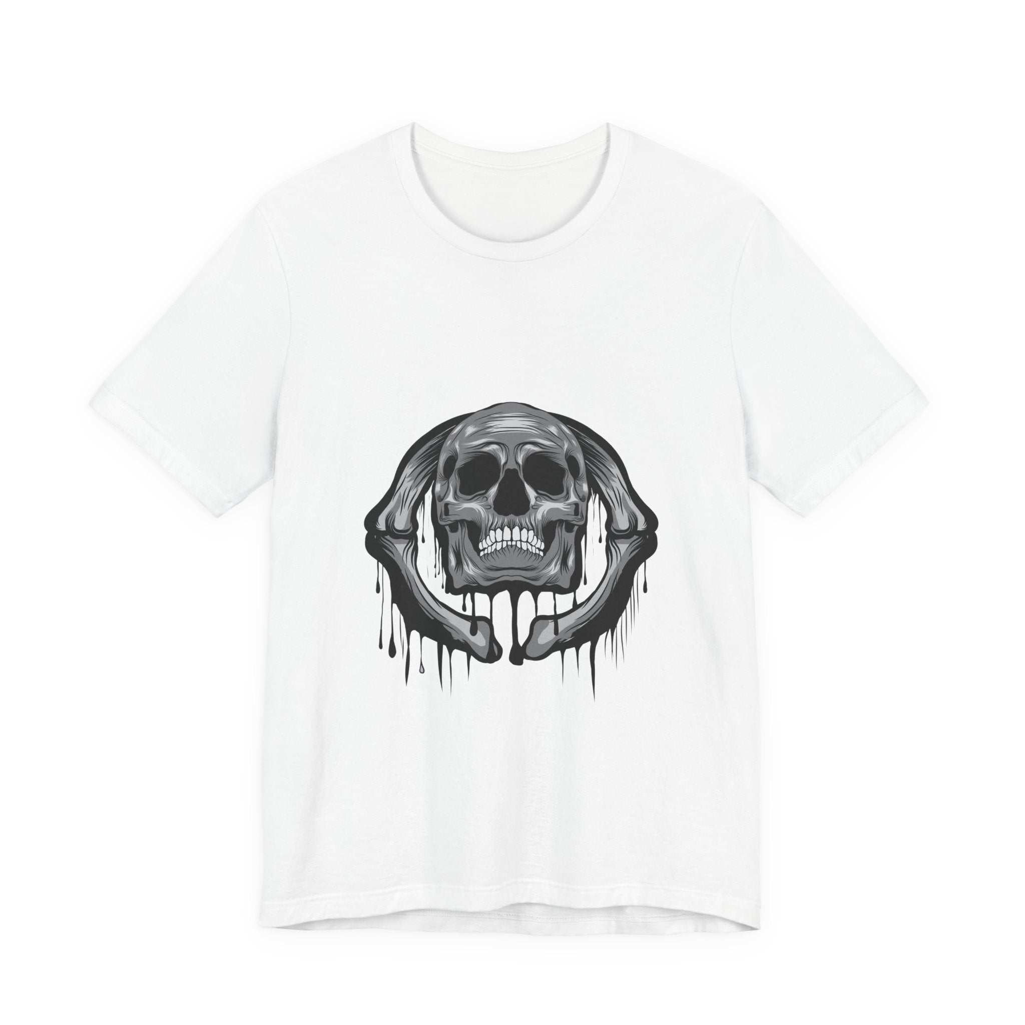 Skull Drip Graphic Tee — Gothic Melting Skull T-Shirt